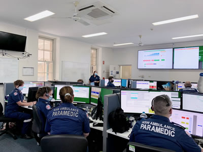 NSW Ambulance staff using the new virtual clinical care centre (VCCC) solution