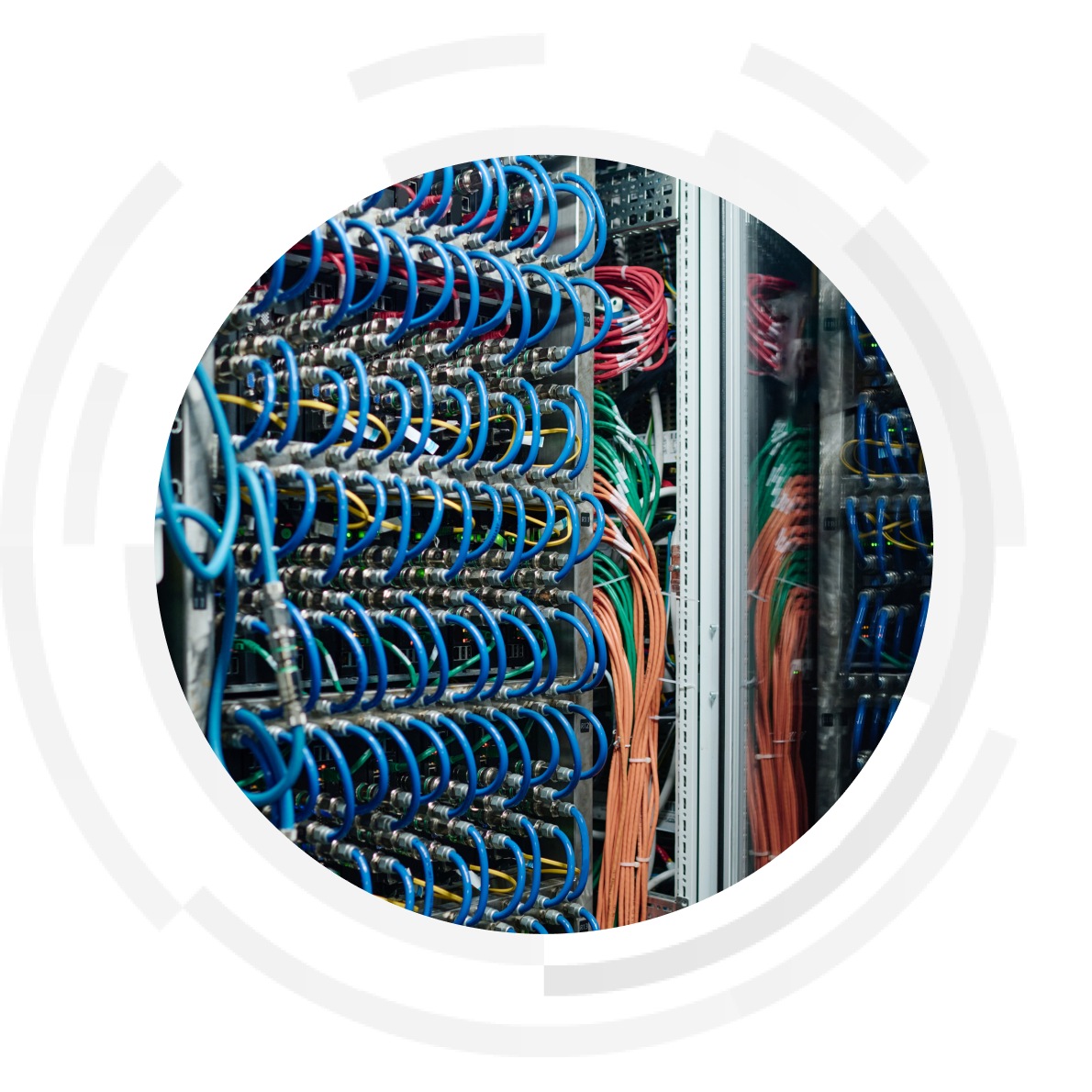 Server cables in a data centre, network server