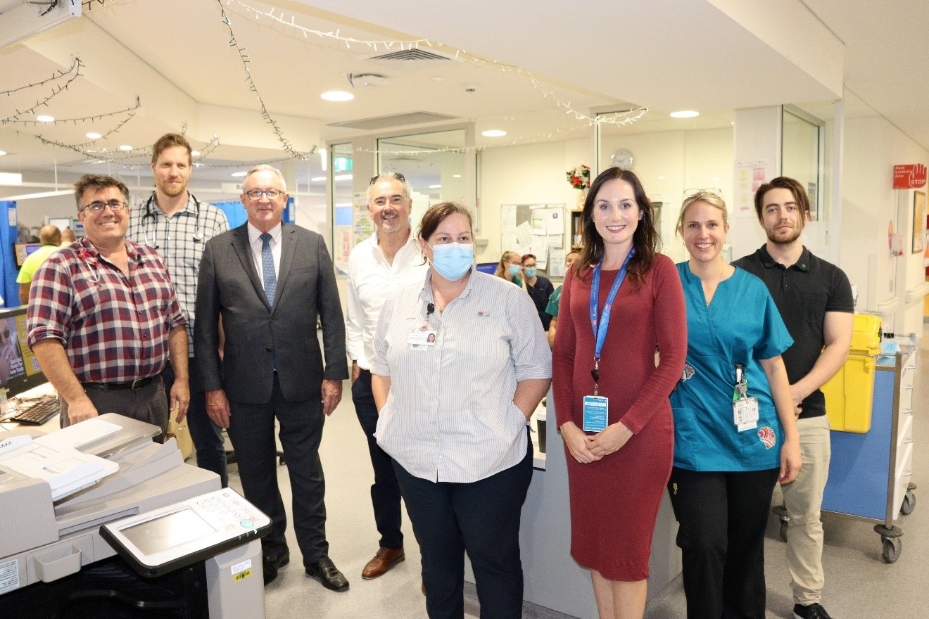 NSW Health Minister, Brad Hazzard with members of the team at Grafton Base Hospital and the Agency for Clinical Innovation at their launch of the NSW Telestroke Service in April.