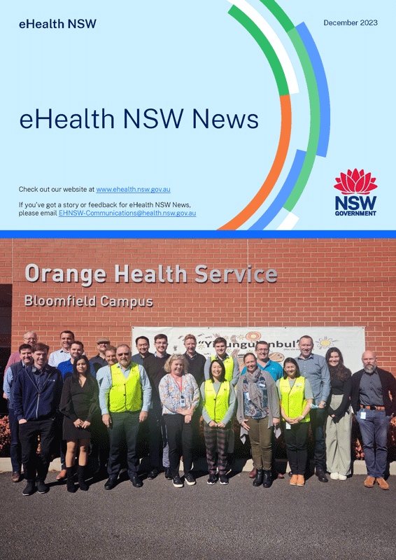 Front cover of the eHealth NSW December 2023 newsletter